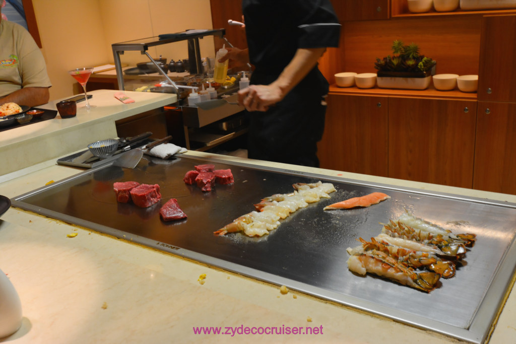 051: Carnival Horizon Transatlantic Cruise, Sea Day 1, Bonsai Teppanyaki, 