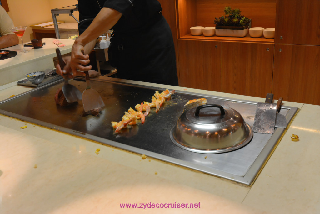 053: Carnival Horizon Transatlantic Cruise, Sea Day 1, Bonsai Teppanyaki, 