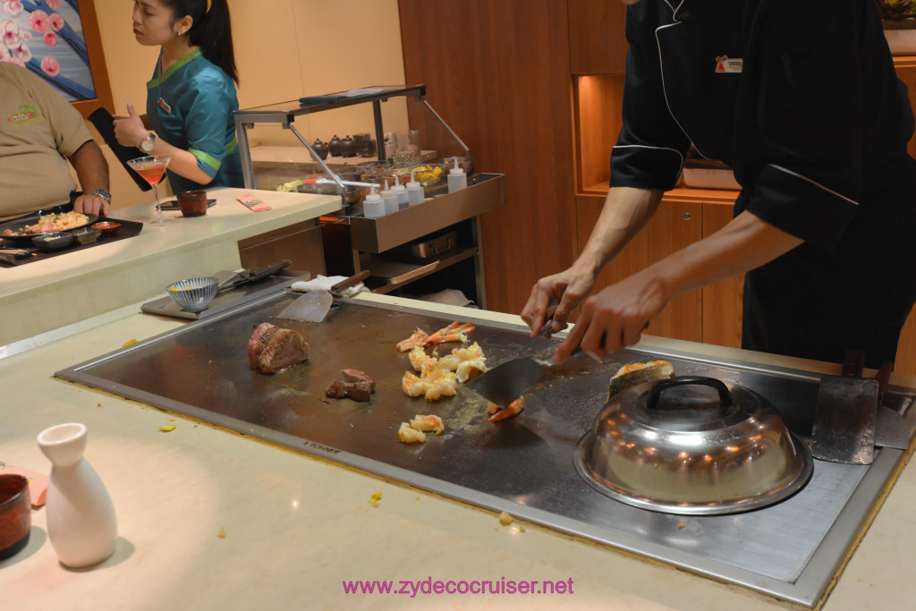 054: Carnival Horizon Transatlantic Cruise, Sea Day 1, Bonsai Teppanyaki, 