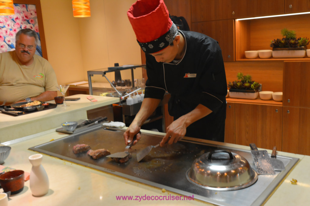 058: Carnival Horizon Transatlantic Cruise, Sea Day 1, Bonsai Teppanyaki, 