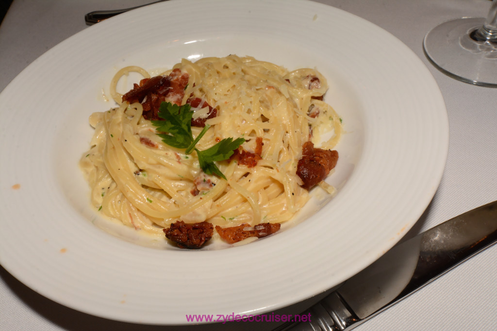 123: Carnival Horizon Transatlantic Cruise, Sea Day 1, MDR Dinner, Spaghetti Carbonara, as a starter