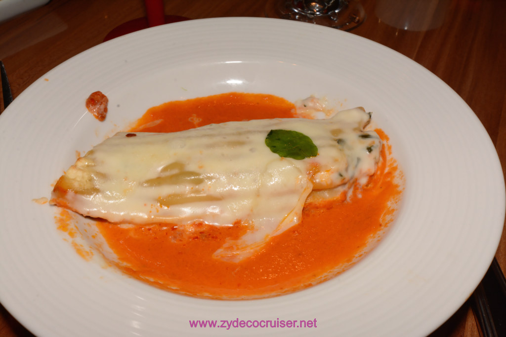 501: Carnival Horizon Transatlantic Cruise, Malaga, MDR Dinner, Cannelloni