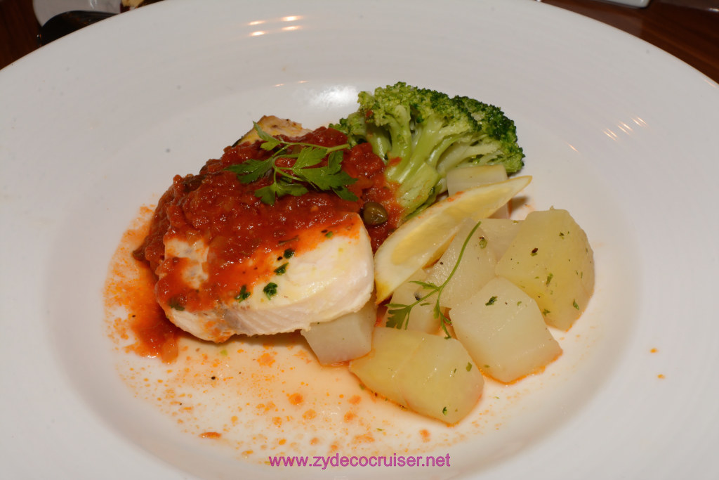 398: Carnival Horizon Transatlantic Cruise, Gibraltar, MDR Dinner, Grilled Swordfish Steak