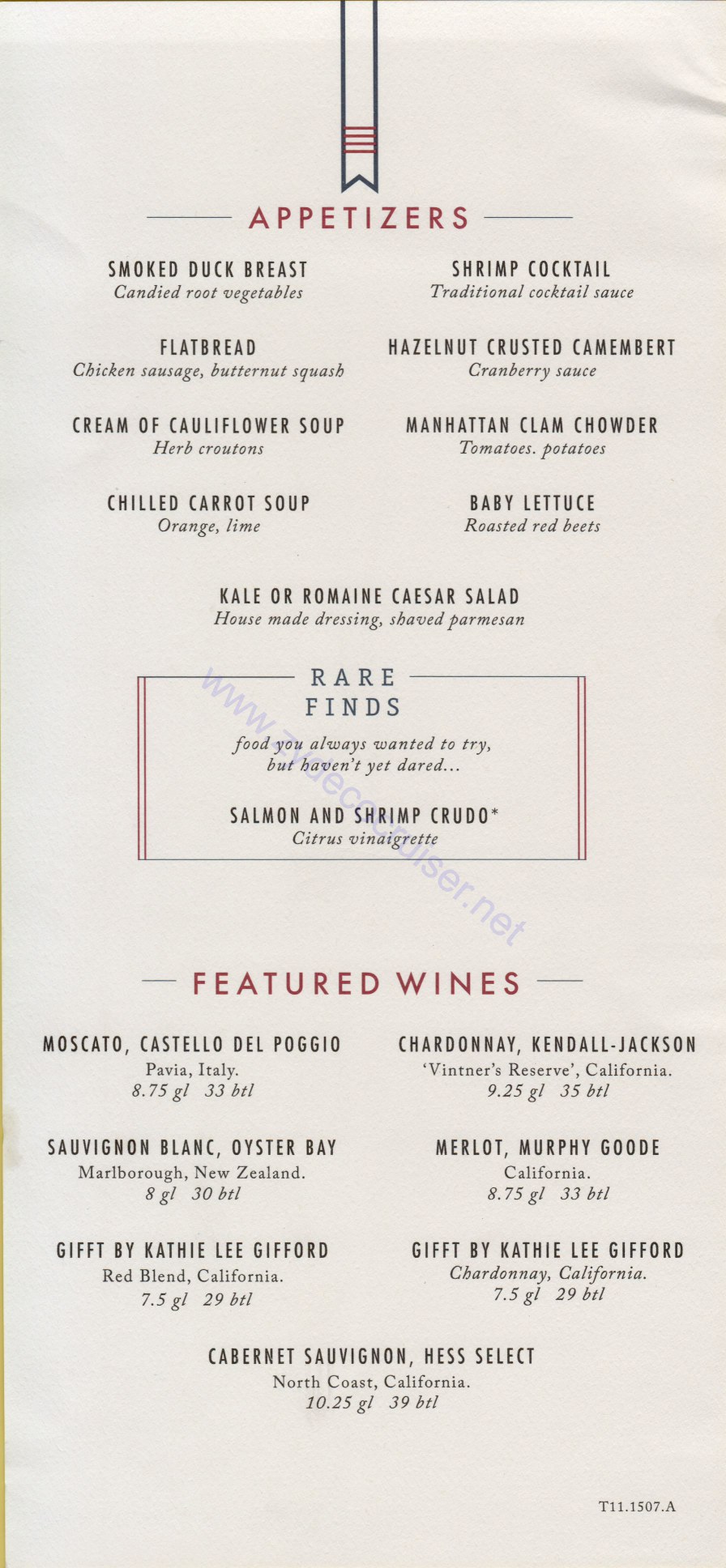 392: Carnival Horizon Transatlantic Cruise, Gibraltar, Carnival Horizon Day 4 MDR Dinner Appetizers Menu