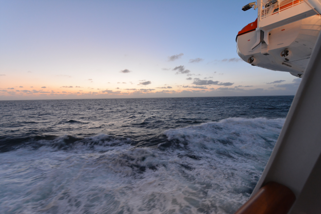 390: Carnival Horizon Transatlantic Cruise, Lisbon, Dusk from Cove Balcony