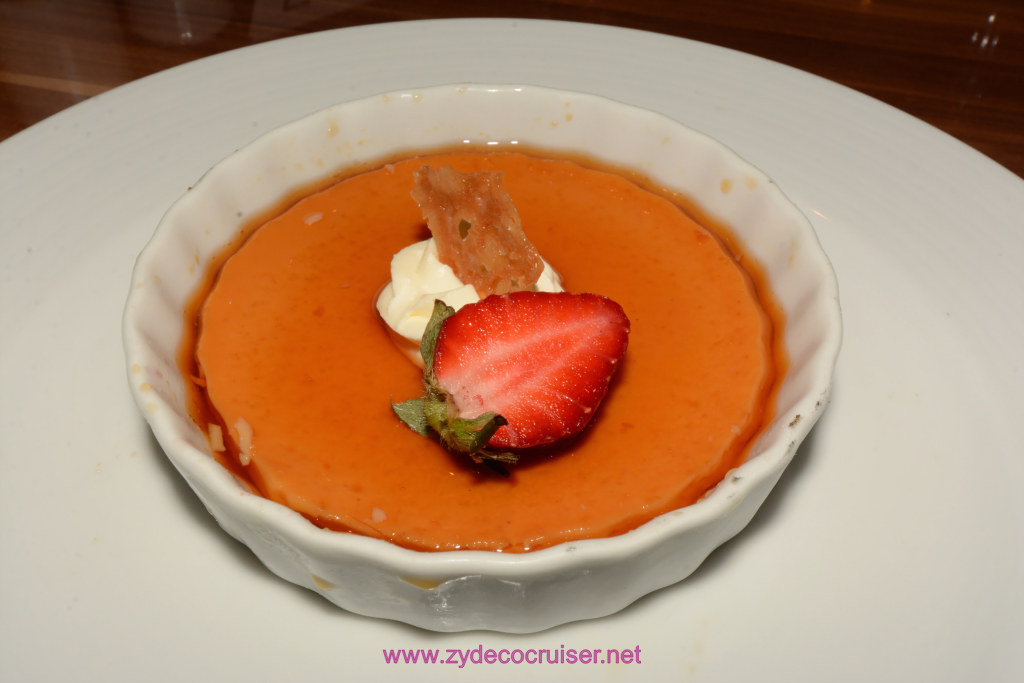 072: Carnival Horizon Transatlantic Cruise, Sea Day 2, MDR Lunch, Creme Caramel