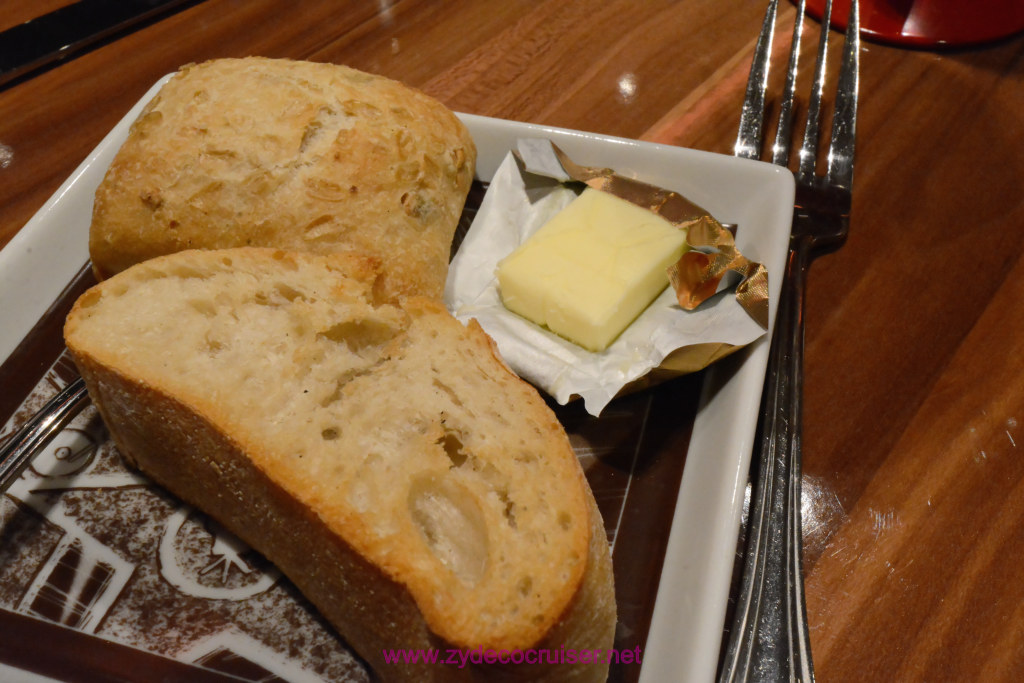 050: Carnival Horizon Transatlantic Cruise, Sea Day 3, MDR Dinner, Bread and Butter