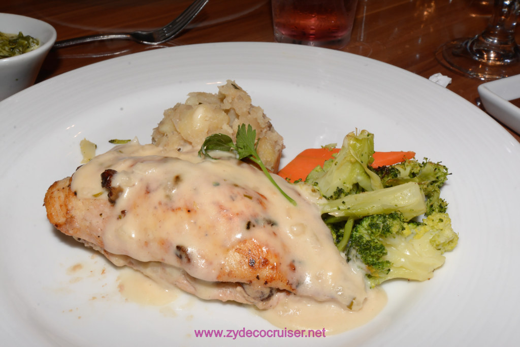 054: Carnival Horizon Transatlantic Cruise, Sea Day 3, MDR Dinner, Stuffed Chicken Breast