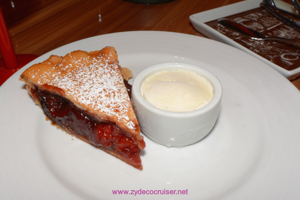 060: Carnival Horizon Transatlantic Cruise, Sea Day 3, MDR Dinner, Cherry Pie