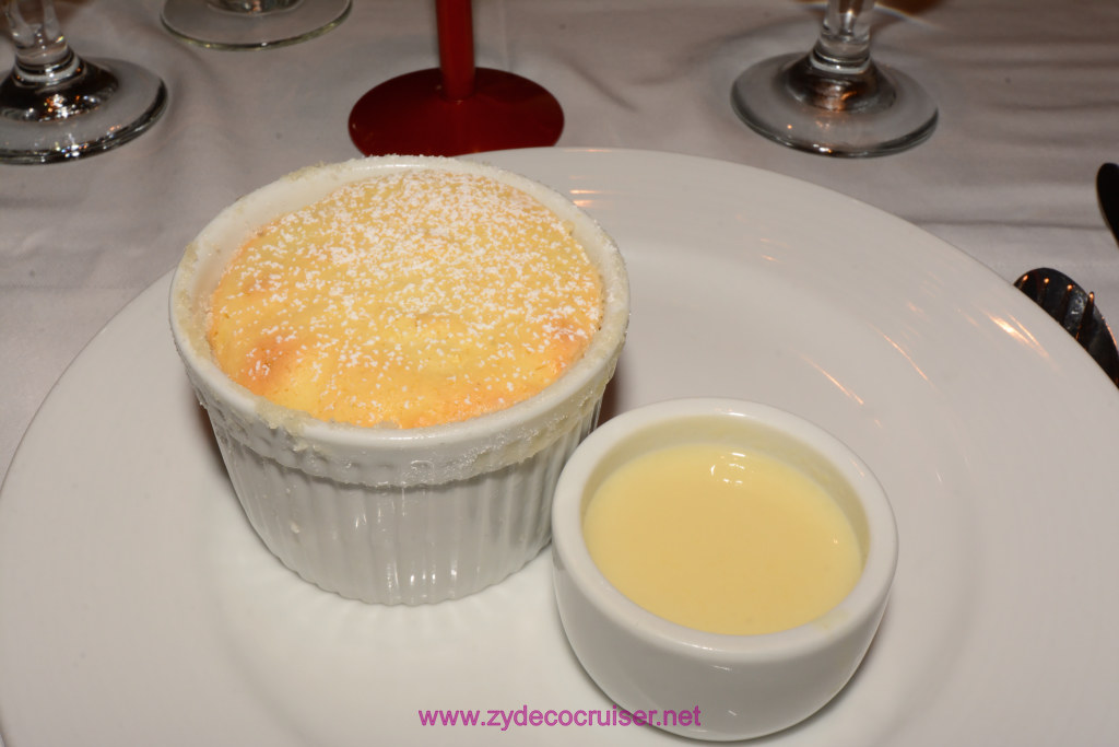 156: Carnival Horizon Transatlantic Cruise, Sea Day 4, MDR Dinner, Grand Marnier Souffle