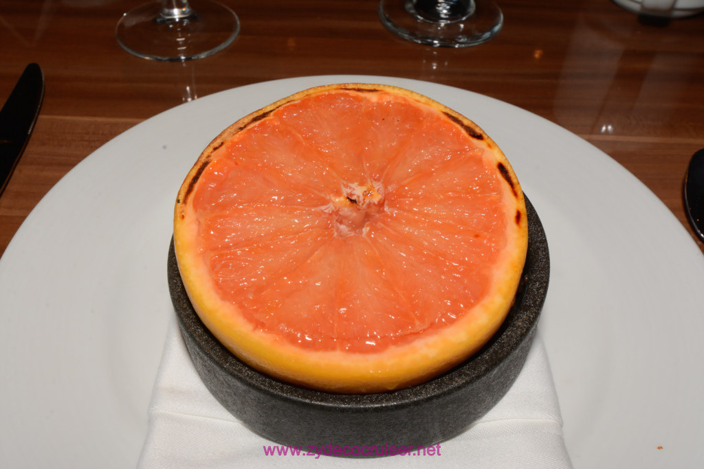 002: Carnival Horizon Transatlantic Cruise, Sea Day 5, MDR Breakfast, Bruleed Florida Grapefruit