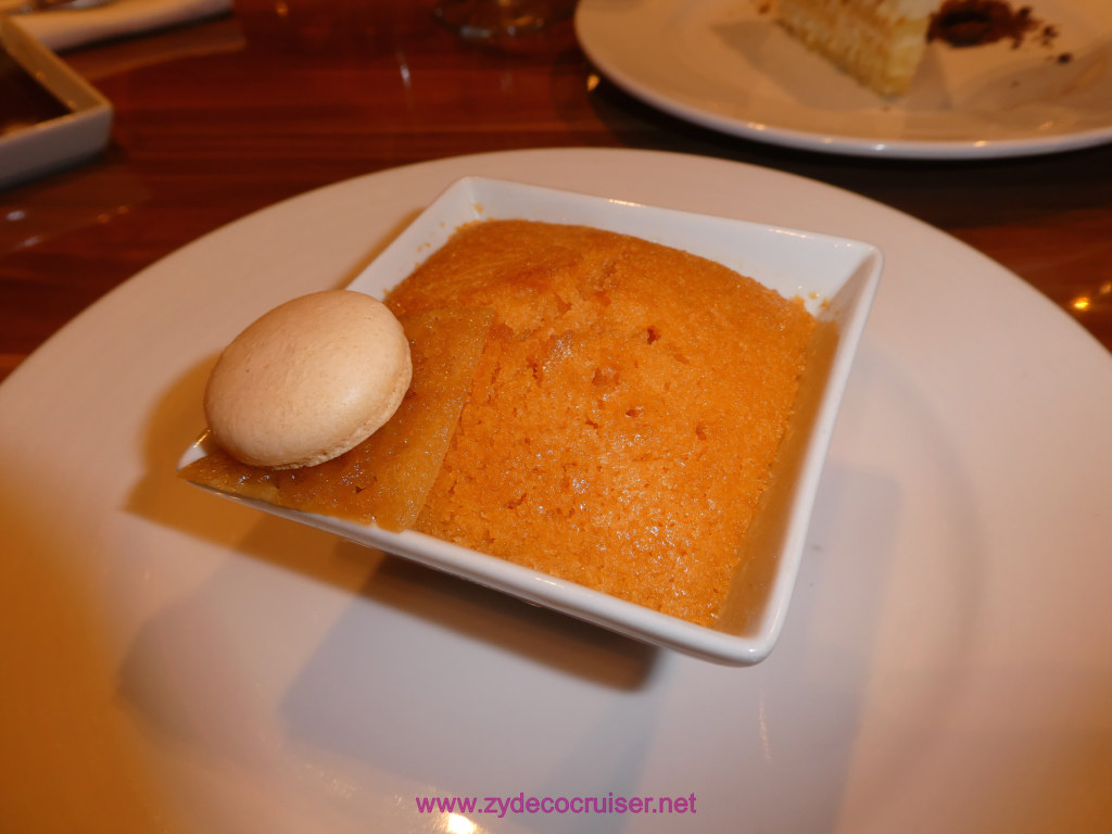 042: Carnival Horizon Transatlantic Cruise, Sea Day 5, MDR Dinner, Orange and Almond Baked Cake