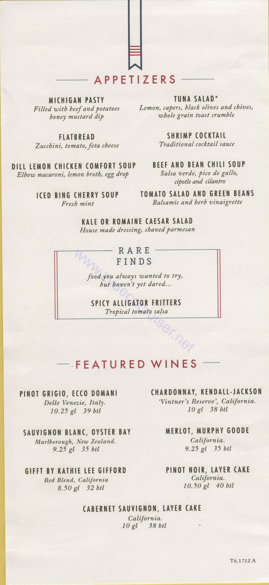 Carnival Horizon Day 11 MDR Dinner Appetizers Menu