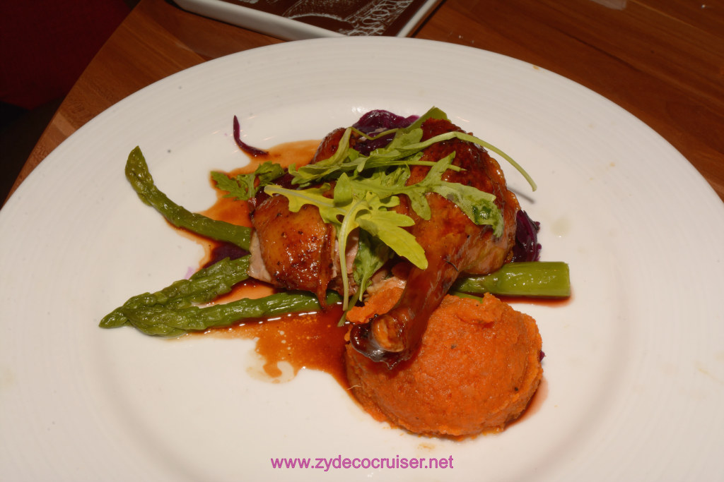 381: Carnival Horizon Transatlantic Cruise, Halifax, MDR Dinner, Roast Duckling