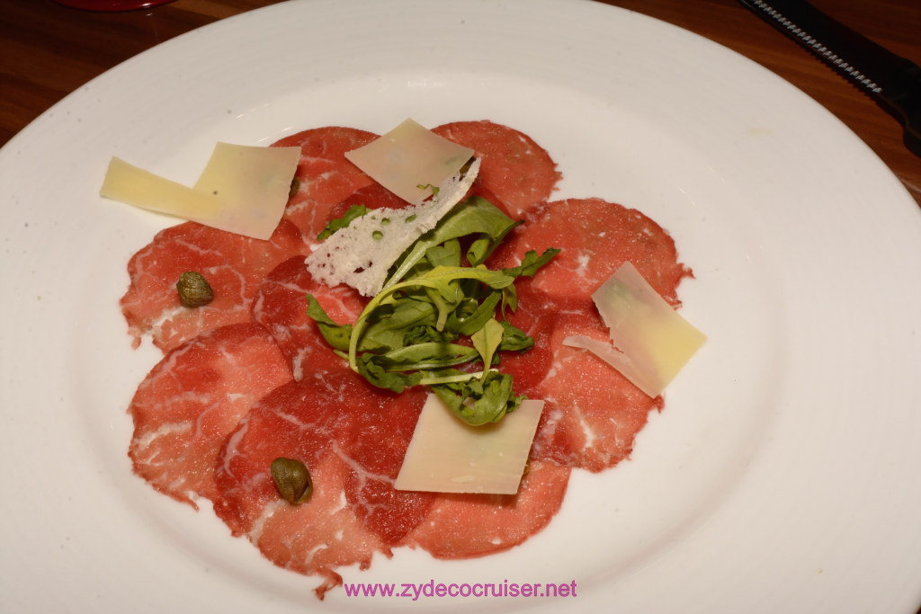 004: Carnival Horizon Transatlantic Cruise, Sea Day 8, Last Day, MDR Dinner, Beef Carpaccio