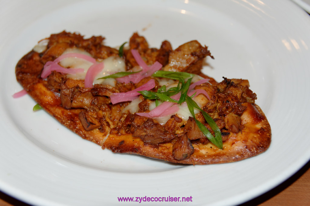 Flatbread with BBQ Chicken and  Monterrey Jack Cheese