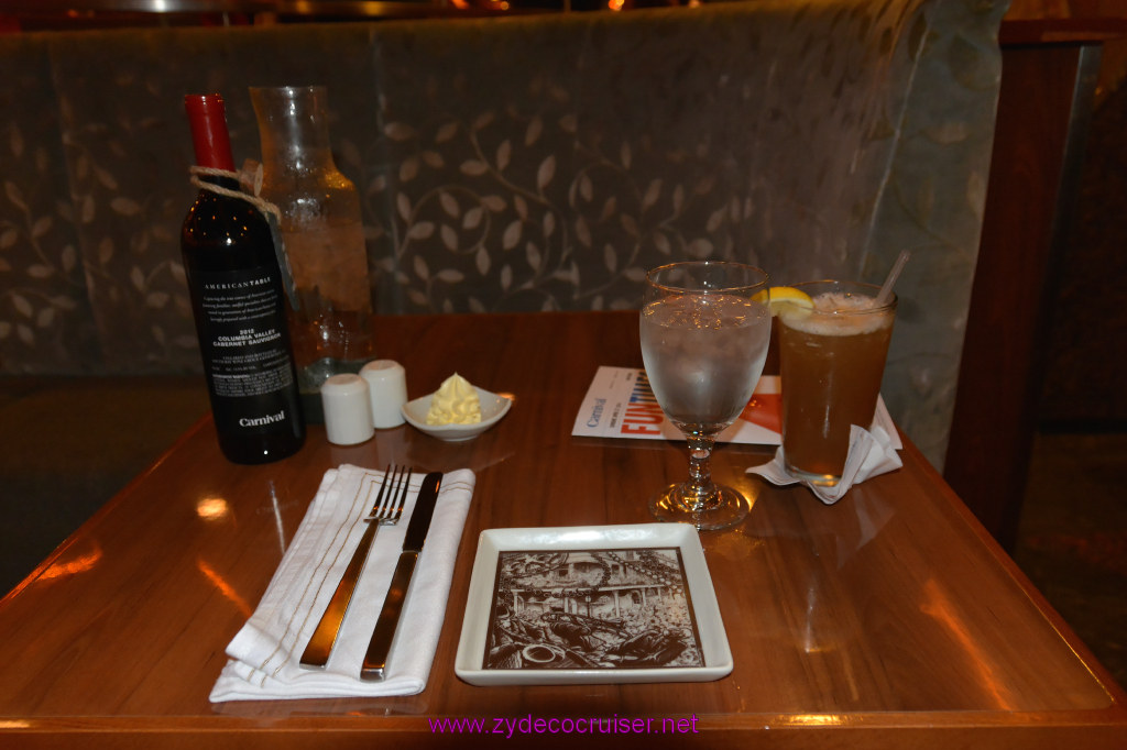 003: Carnival Imagination, American Table, Table set for one.