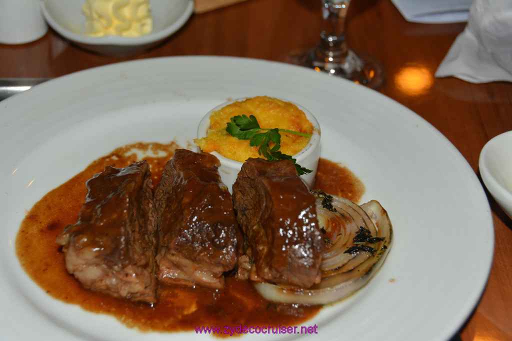 157: Carnival Imagination, Long Beach, Embarkation, MDR Dinner, Braised Beef Short Ribs, 