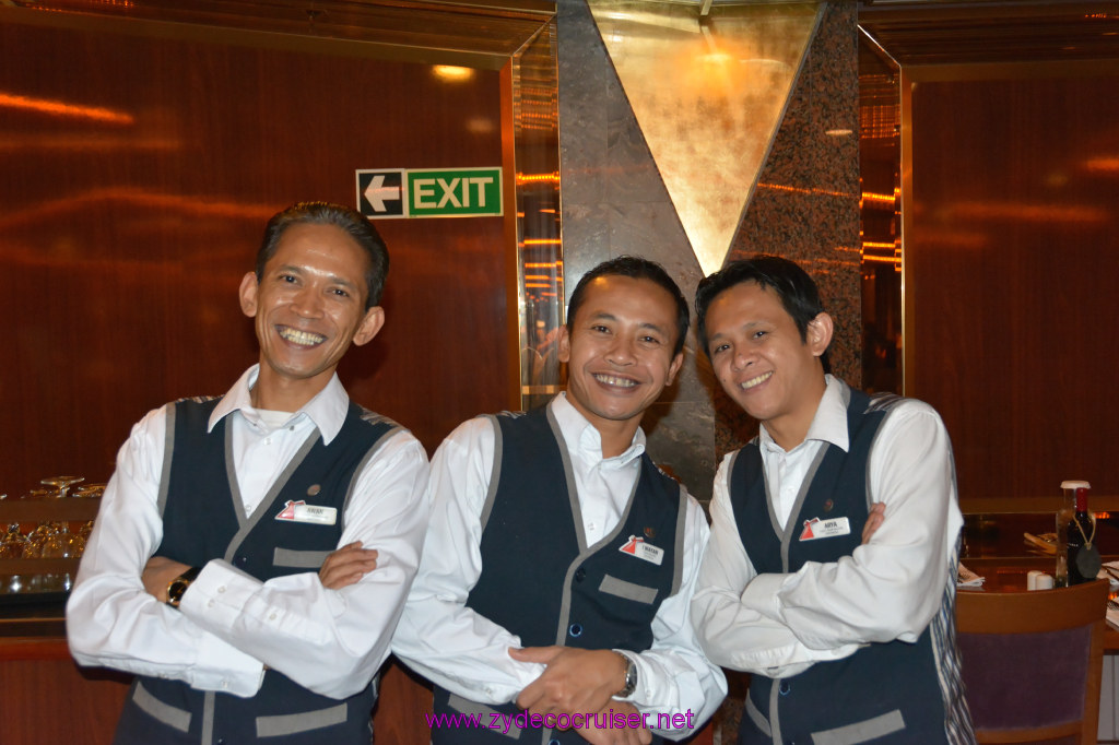 117: Carnival Imagination 4 Day Cruise, Sea Day, MDR Dinner, Awan, I Wayan, Arya, Great MDR Team, 