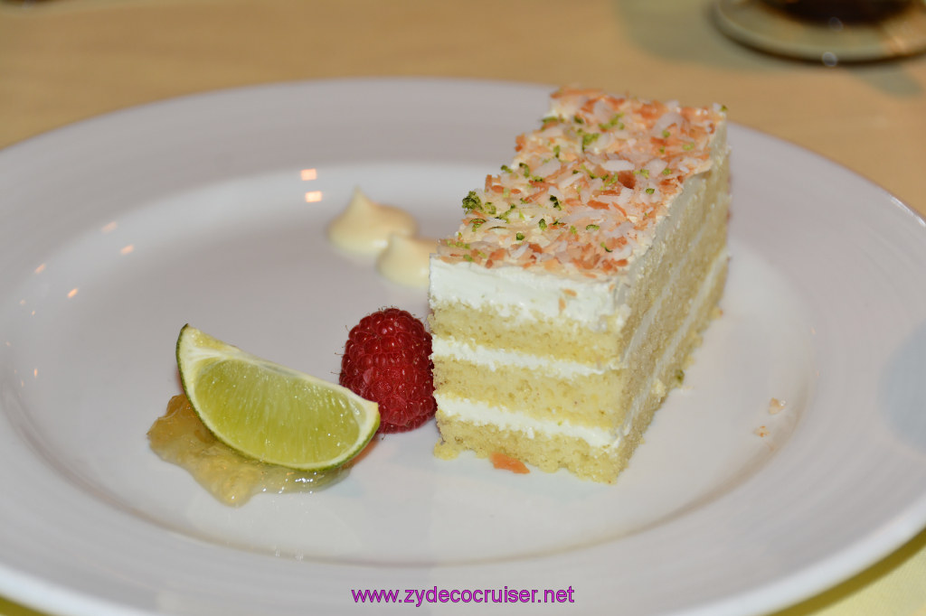 Carnival Inspiration, MDR American Table Dinner, Coconut Lime Cake, 