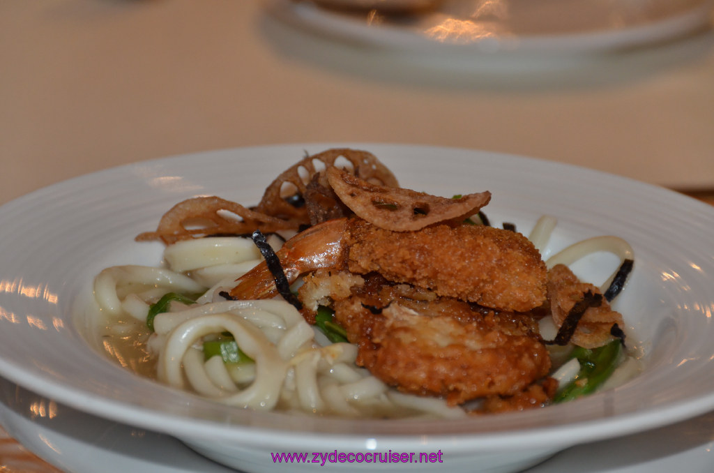 457: Carnival Legend, British Isles Cruise, Glasgow/Greenock, MDR Dinner, Udon Noodles with Chicken Tenderloins, Shrimp and Calamari