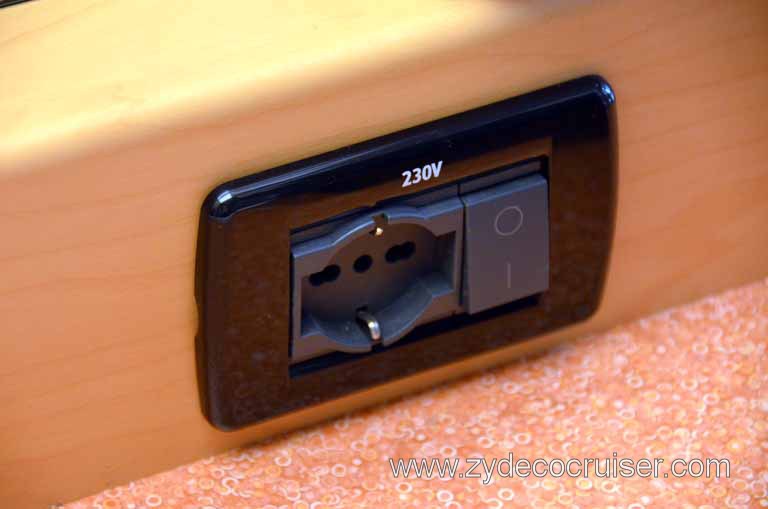 052: Carnival Magic Inaugural Cruise, Grand Mediterranean, Venice, Cove Balcony Stateroom, 230v Outlet