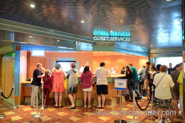 010: Carnival Magic Inaugural Cruise, Sea Day 1, Guest Services