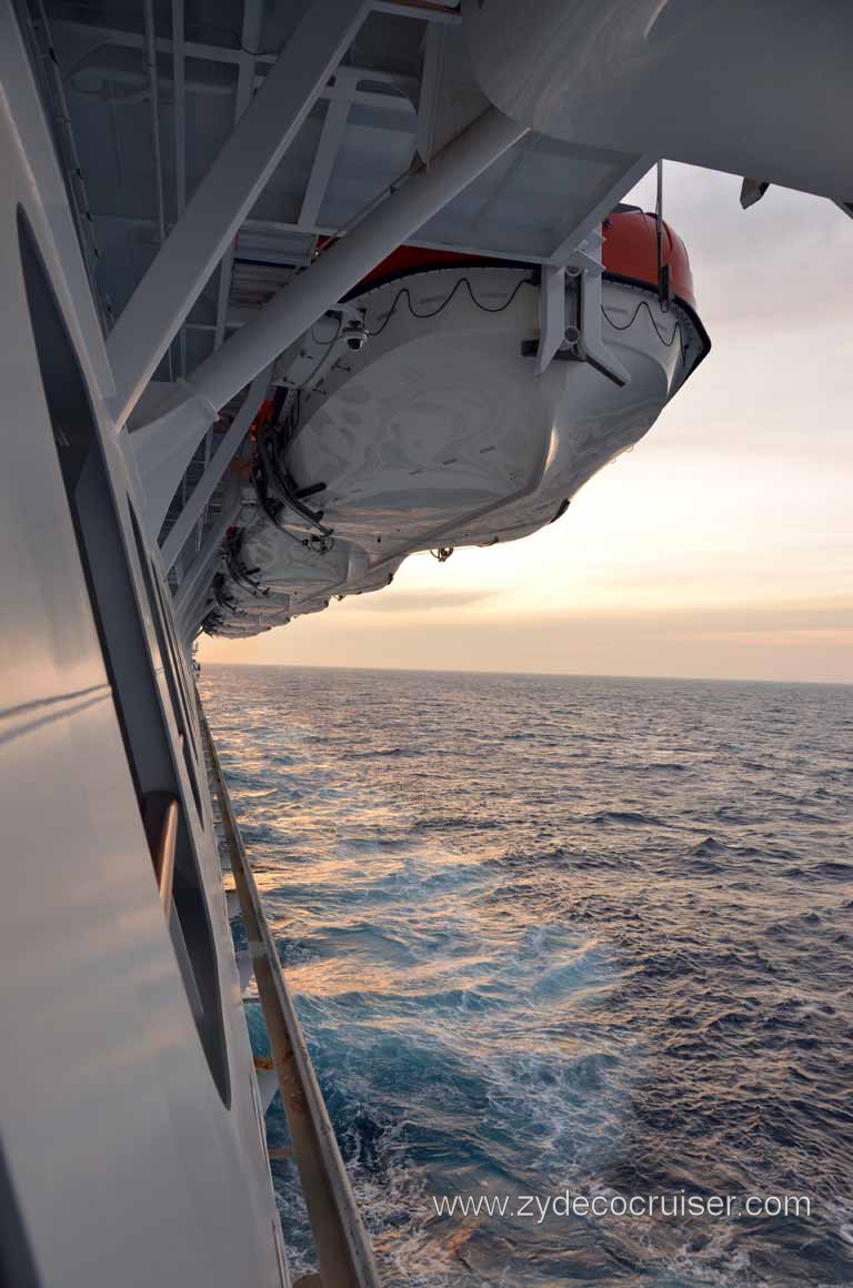 173: Carnival Magic Inaugural Cruise, Sea Day 1, View from our Cove Balcony, 