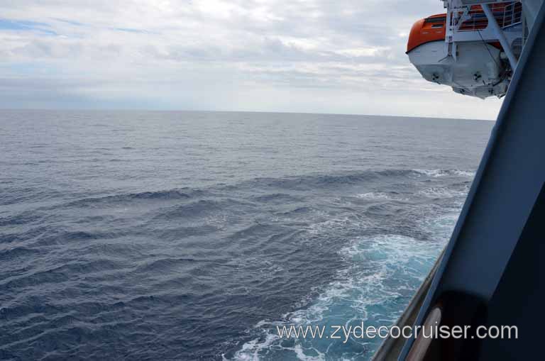 109: Carnival Magic, Inaugural Cruise, Sea Day 2, View from our Cove Balcony