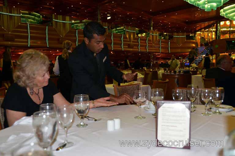 146: Carnival Magic, Inaugural Cruise, Sea Day 2, Dinner, Rakesh, Senior Table Artist