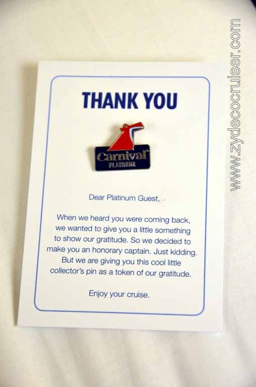 189: Carnival Magic, Inaugural Cruise, Sea Day 2, New Generic Platinum Past Guest Pin - Yuck!