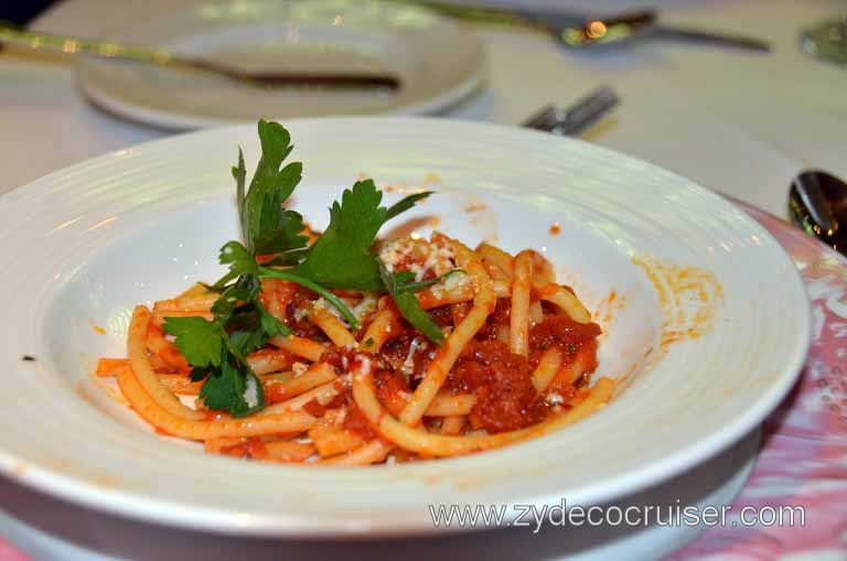 076: Carnival Magic, Main Dining Room Menus and Food Pictures, Dinner, Bigolli Arrabiatta (starter)