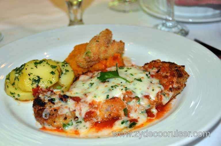 249: Carnival Magic Inaugural Voyage, Livorno, Dinner, Veal Parmigiana 