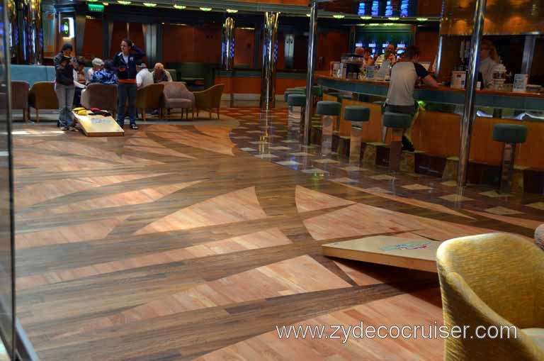 027: Carnival Magic Inaugural Voyage, Monte Carlo, Sea Day 3, Lobby Dance Floor and Bean Bag Toss