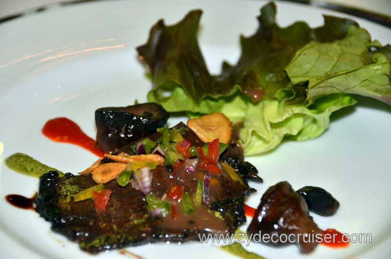 234: Carnival Magic Inaugural Voyage, Monte Carlo, Sea Day 3, Dinner, Grilled Portabello Mushroom and Handpicked Mesclun Lettuce