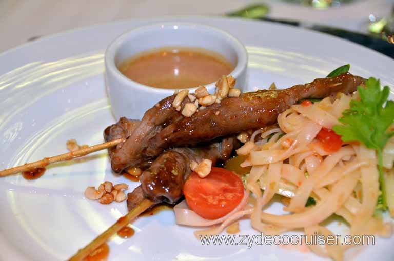 402: Carnival Magic Grand Mediterranean Cruise, Monte Carlo, Monaco, Dinner, Sliced Beef Tenderloin and Noodle Salad