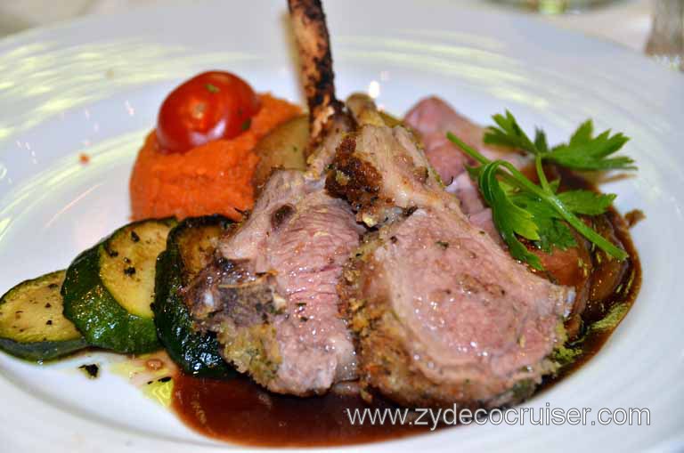 404: Carnival Magic Grand Mediterranean Cruise, Monte Carlo, Monaco, Dinner, Duet of Roasted Rack and Leg of Spring Lamb