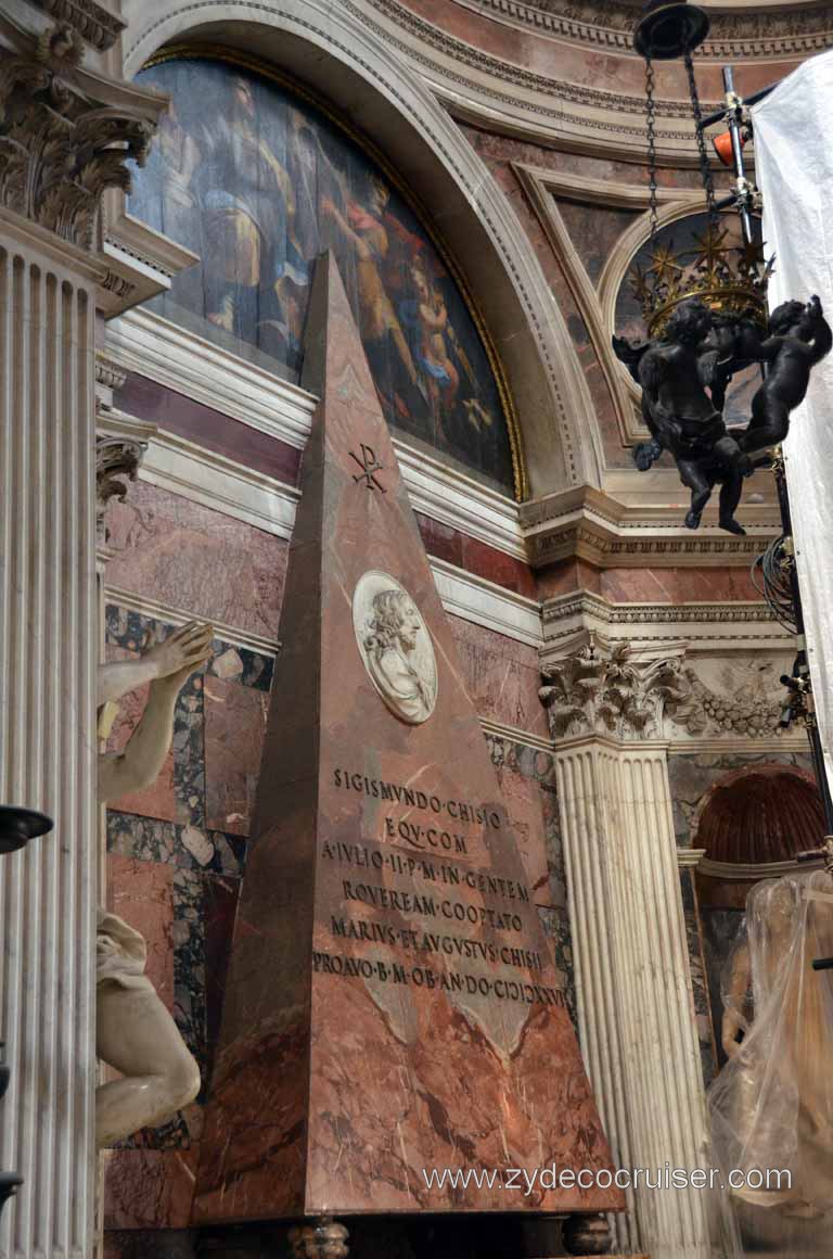 100: Carnival Magic, Rome, Angels and Demons Tour, Church of Santa Maria del Popolo - EARTH, Angostino Chigi's pyramidal wall tomb