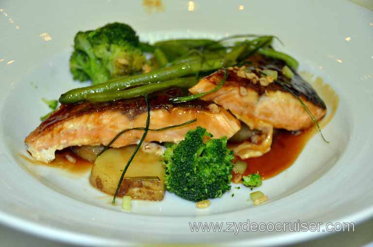 042: Carnival Magic, Main Dining Room Menus and Food Pictures, Dinner, Teriyaki Salmon