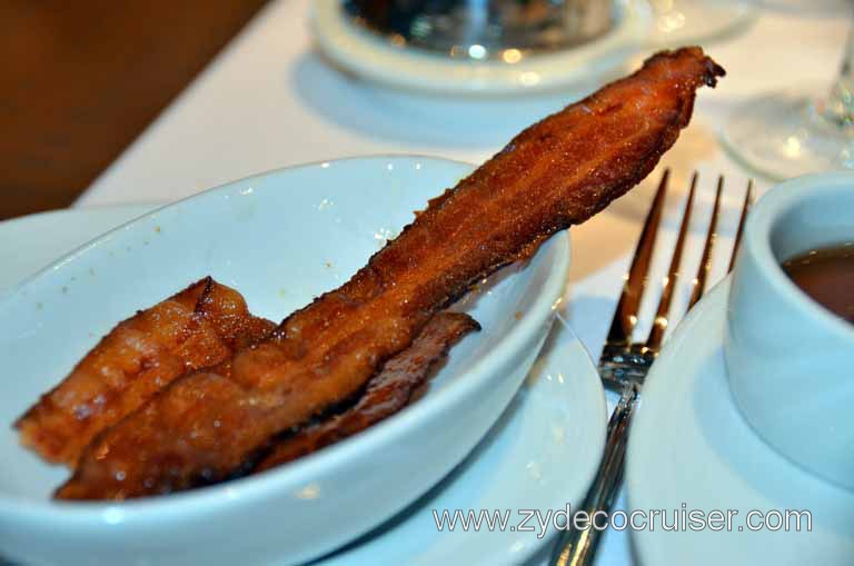 043: Carnival Magic, Mediterranean Cruise, Sea Day 1, Main Dining Room Breakfast, CRISP, Cooked Bacon