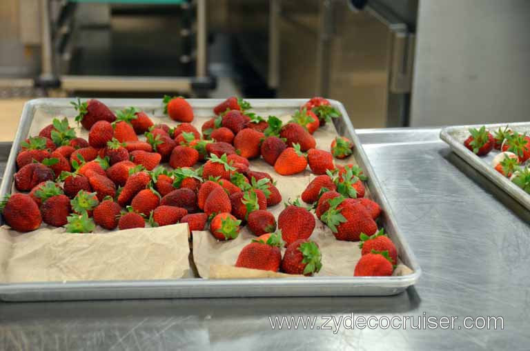 073: Carnival Magic, Mediterranean Cruise, Sea Day 1, Galley Tour, Strawberries, 