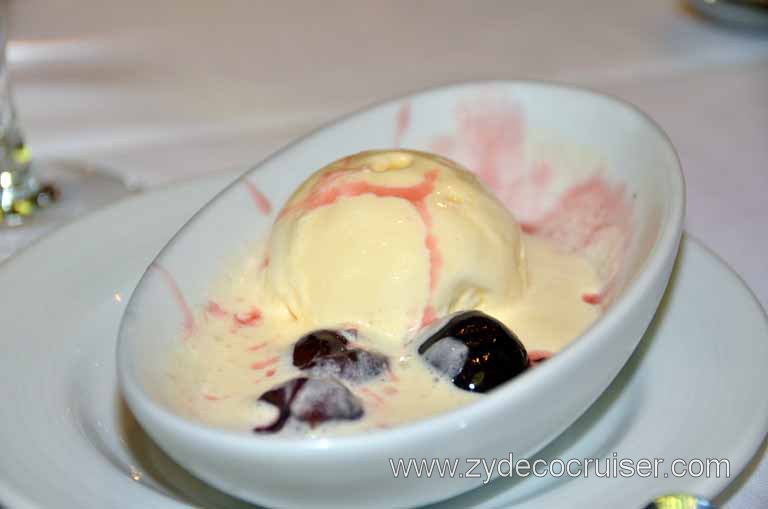 091: Carnival Magic, Main Dining Room Menus and Food Pictures, Dinner, Cherries Jubilee