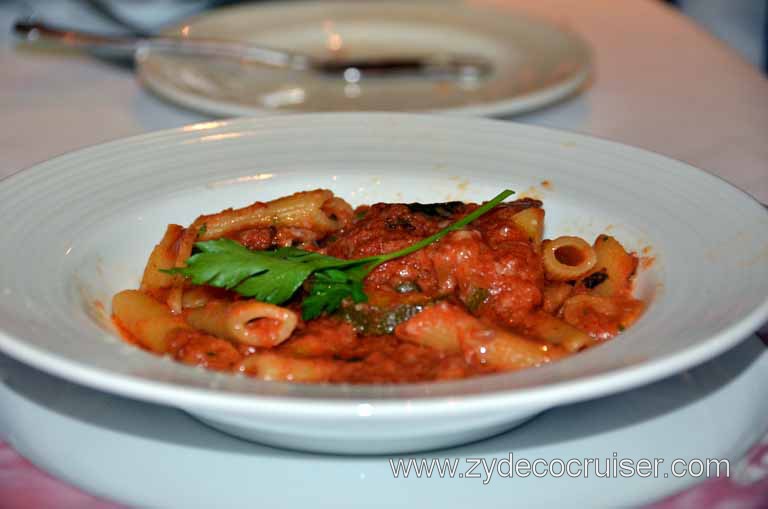 125: Carnival Magic, Mediterranean Cruise, Sea Day 2, Dinner, Elegant Night 2, Penne Siciliana (starter)