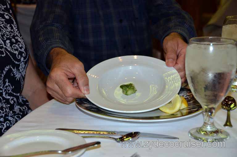 437: Carnival Magic, Messina, Dinner, Asparagus Vichyssoise (work in progress)