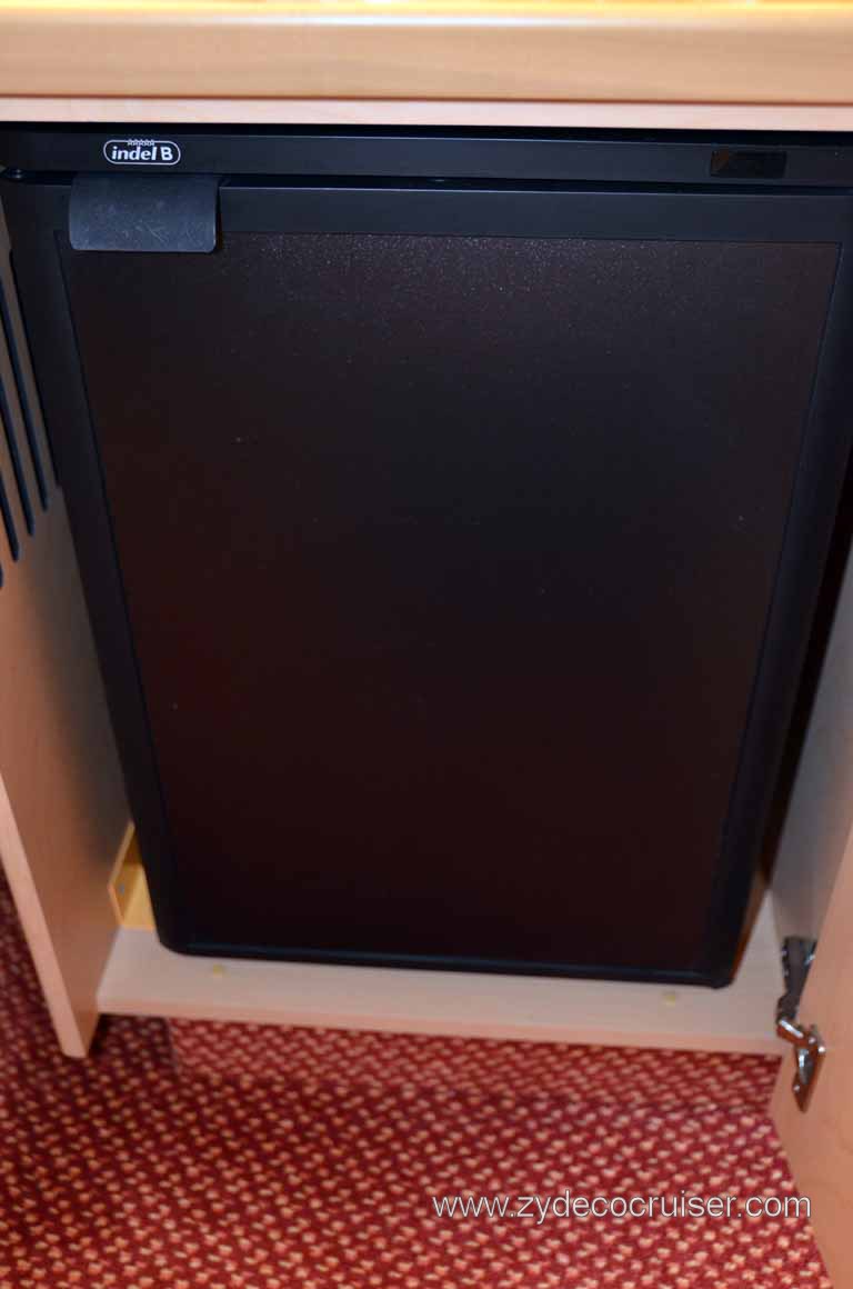 034: Carnival Magic, Mediterranean Cruise, Sea Day 3, Stateroom refrigerator