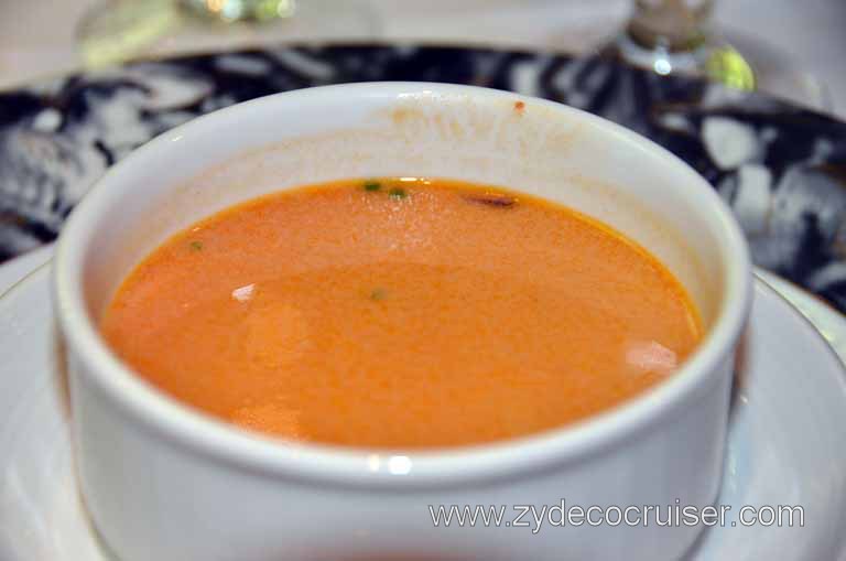 082: Carnival Magic, Mediterranean Cruise, Sea Day 3, Dinner, Lobster Bisque