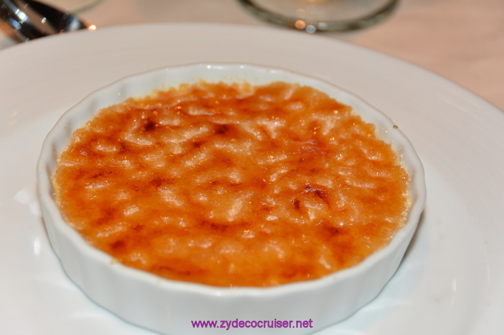 161: Carnival Miracle Alaska Cruise, Seattle, Embarkation, MDR Dinner, Vanilla Creme Brulet