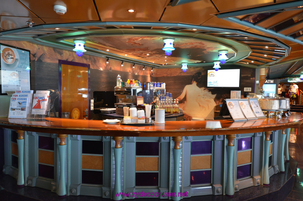 062: Carnival Miracle Alaska Cruise, Fun Day at Sea 1, Fountainhead, Coffee Bar, 