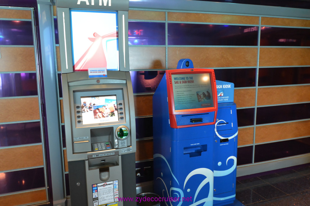 068: Carnival Miracle Alaska Cruise, Fun Day at Sea 1, ATM and Sail and Sign Kiosk, 