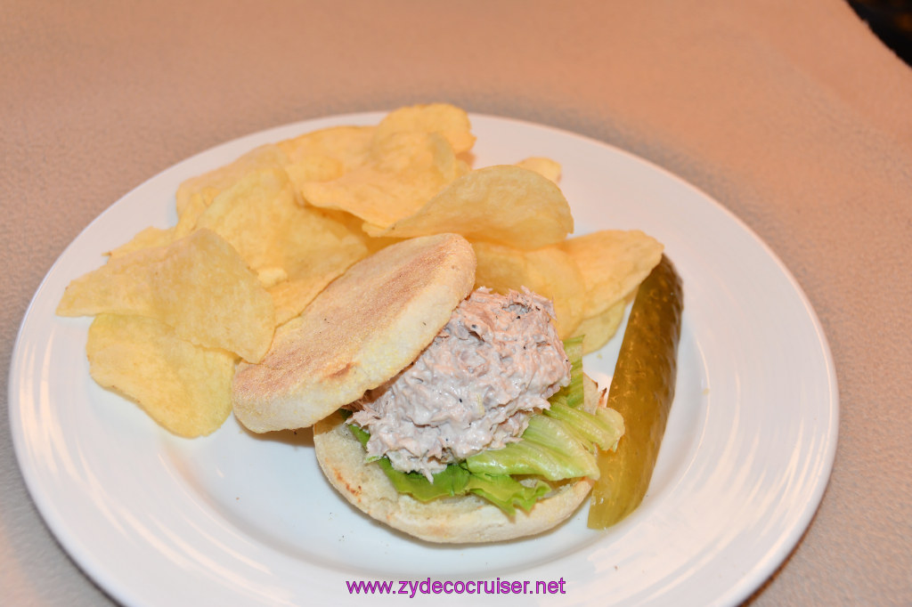 638: Carnival Miracle Alaska Cruise, Juneau, Room Service, Tuna Salad, 